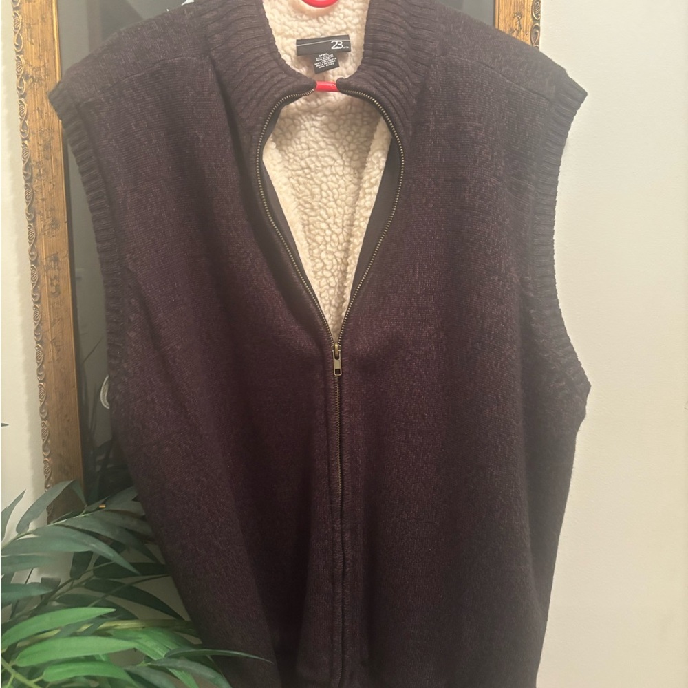 Brown Sherpa-Lined Vest